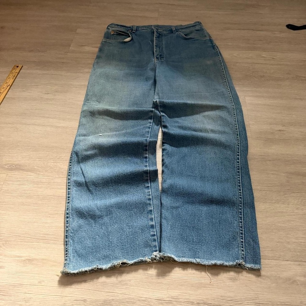 28x28 Blue Distressed Baggy Wide Leg Jeans Y2K 2000s